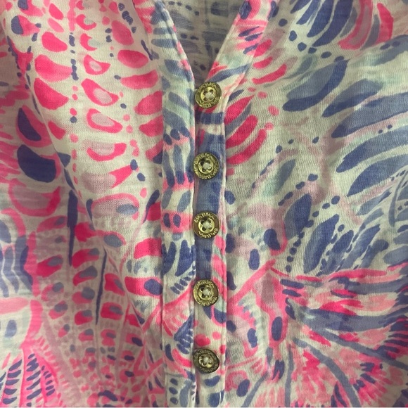 Lilly Pulitzer Essie pink print tank top 20834 - Picture 7 of 11